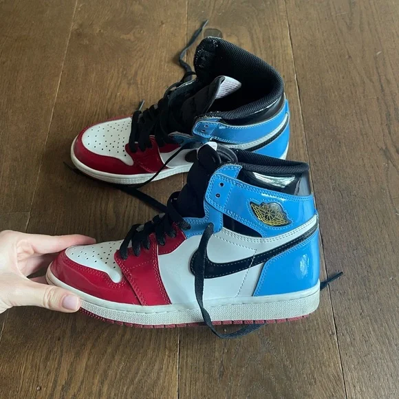 Shoes Glossy Red And Blue Jordan Poshmark